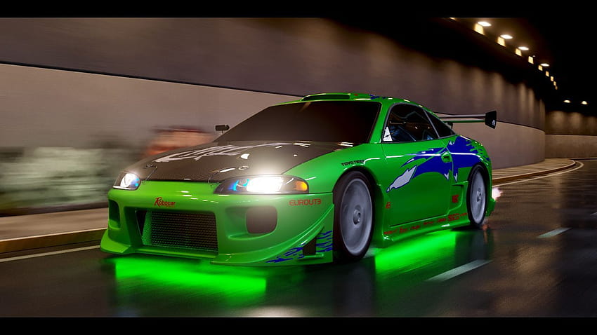 Brian's first car from the movie Fast and the Furious. Mitsubishi Eclipse, fast and furious mitsubishi HD wallpaper