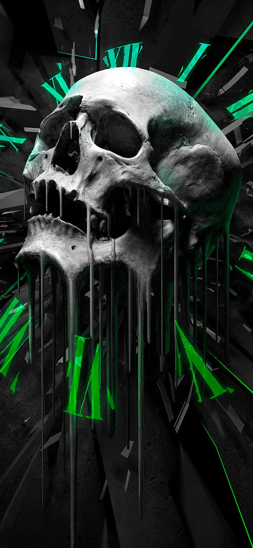 1242x2688 Abstract Skull Clock Iphone XS MAX, s y esqueleto triste fondo de pantalla del teléfono