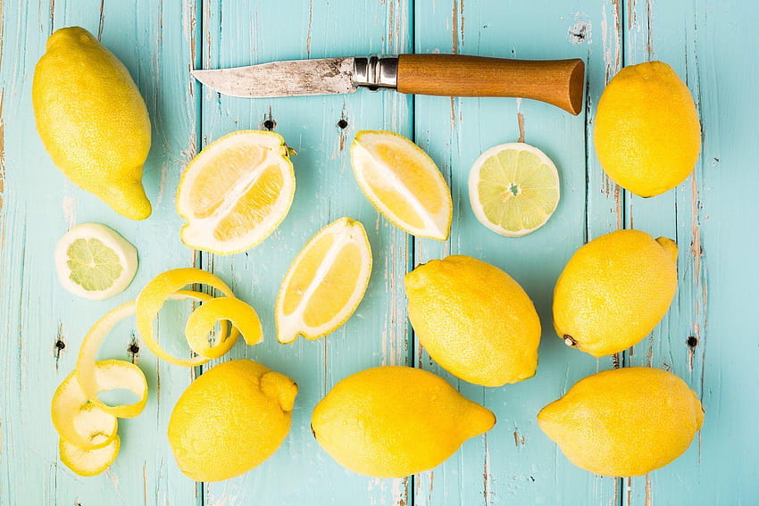 table lemons peel knife citrus HD wallpaper