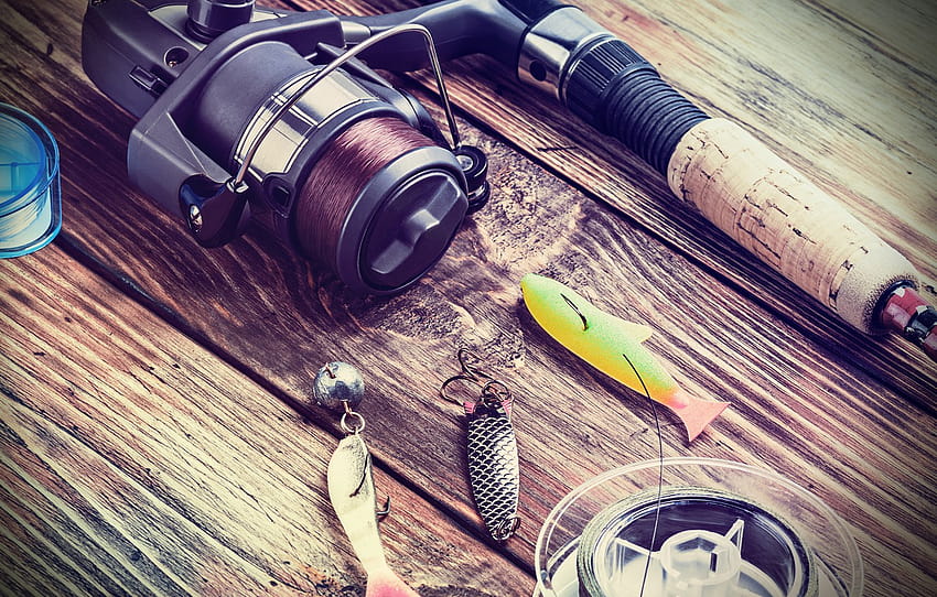 wood, fishing rod, hook, fishing equipment , section стиль HD wallpaper