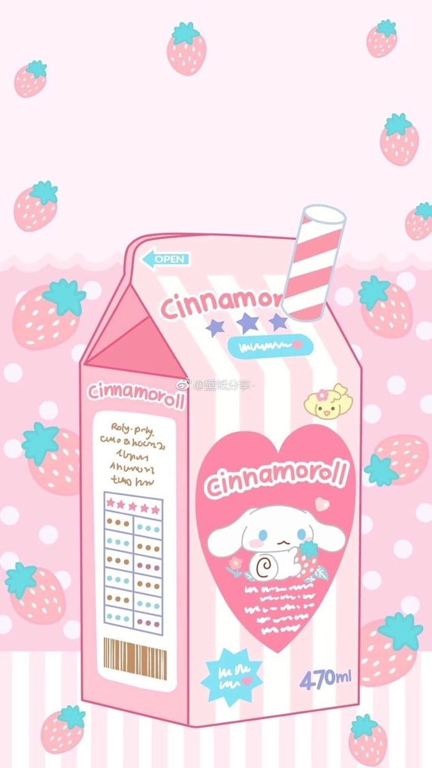 シナモロールの牛乳パック、カワイイ牛乳 HD電話の壁紙