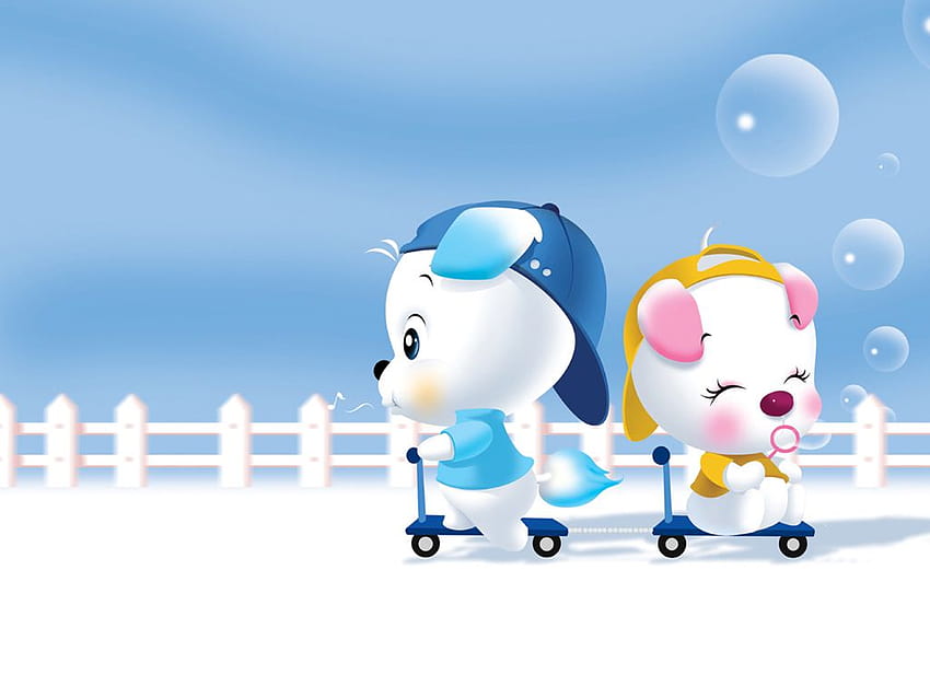 cute winter cartoon HD wallpaper