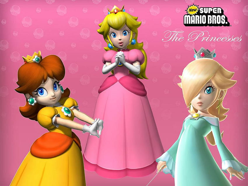 las 3 princesas de mario melocotón, daisy y rosalina, princesa peach y rosalina fondo de pantalla