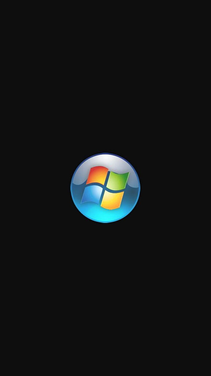 Logo Windows iphone, vista nero lucido Sfondo del telefono HD