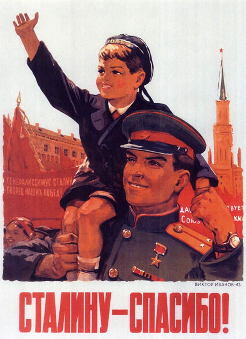 Russischer Vater und Sohn, alte Propaganda HD-Handy-Hintergrundbild