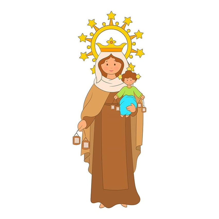 Nostra Signora del Monte Carmelo Carmine Vergine Maria 2791238 Arte vettoriale a Vecteezy Sfondo del telefono HD