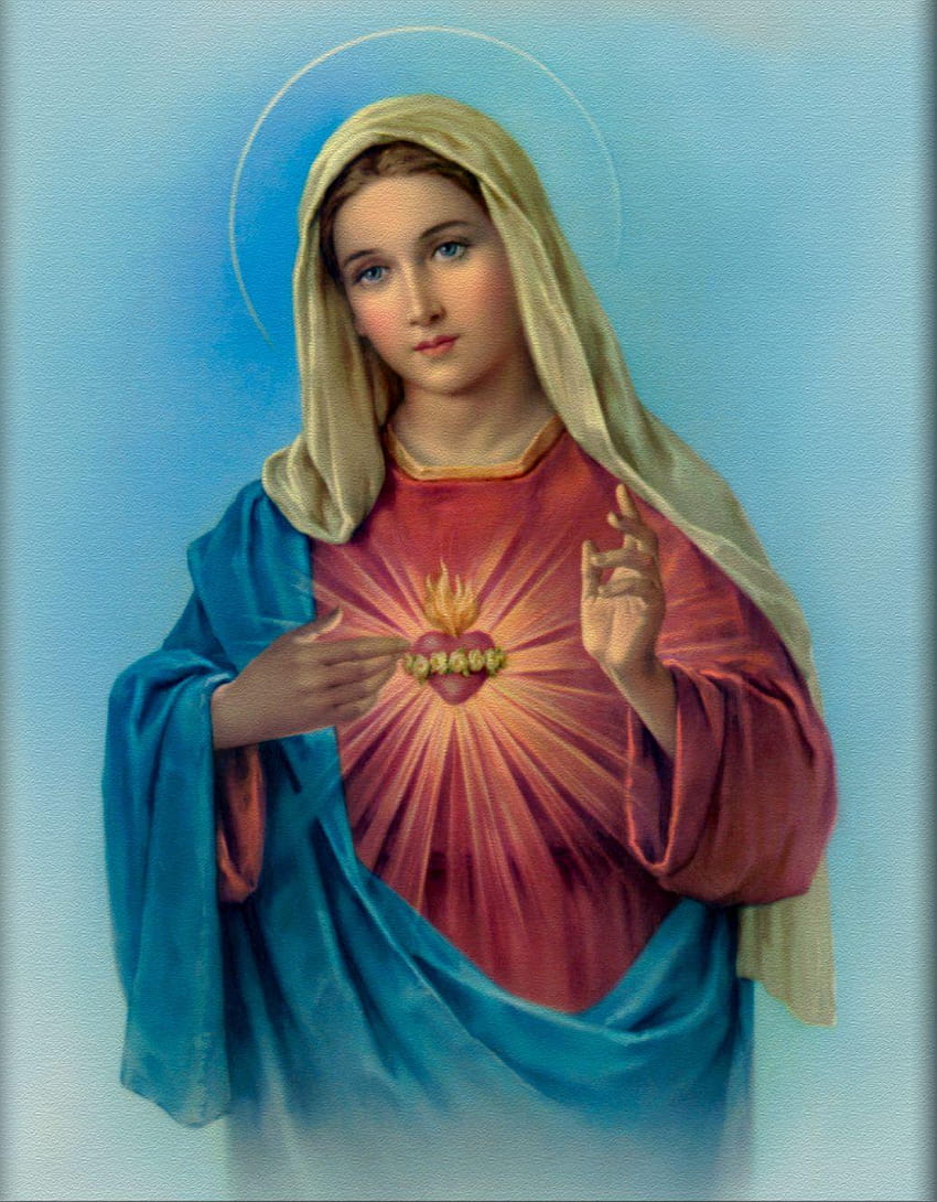 Непогрешим католик: Благословената Дева Мария, непорочното сърце на Мария HD тапет за телефон