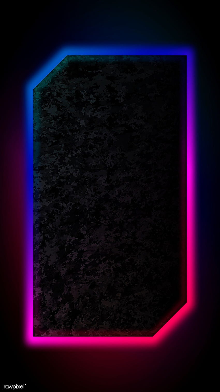 vektor premium dari templat layar seluler bingkai neon merah muda dan biru, perbatasan neon wallpaper ponsel HD