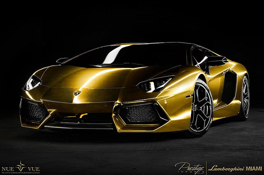 Złote Lamborghini, Lamborghini z pieniędzmi Tapeta HD