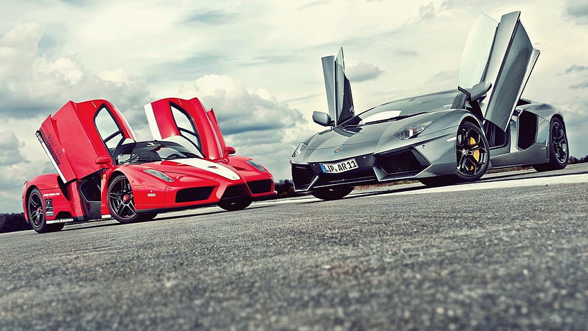 : Lamborghini, kırmızı araba, spor araba, Ferrari, McLaren F1, gümüş arabalar, süper araba, kara aracı, otomotiv tasarımı, yarış arabası, otomobil yapmak, lüks araç, mclaren otomotiv 1920x1080, ferrari ve mclaren HD duvar kağıdı