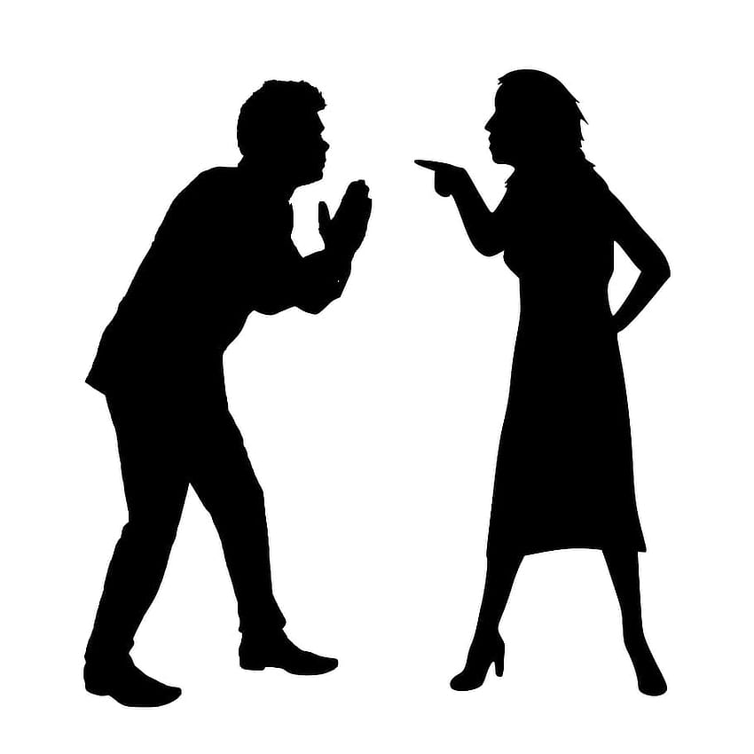 : Silhouette of two people arguing., sorry, forgive HD phone wallpaper
