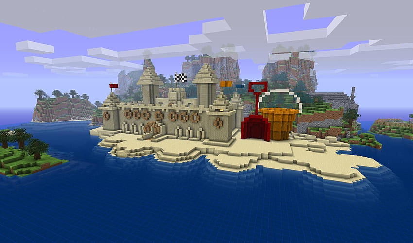 Minecraft Sand Castle Building Gallery 1680x988 HD wallpaper