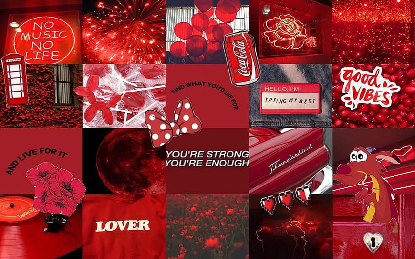 Aesthetic Collage Laptop, laptop red aesthetic HD wallpaper | Pxfuel