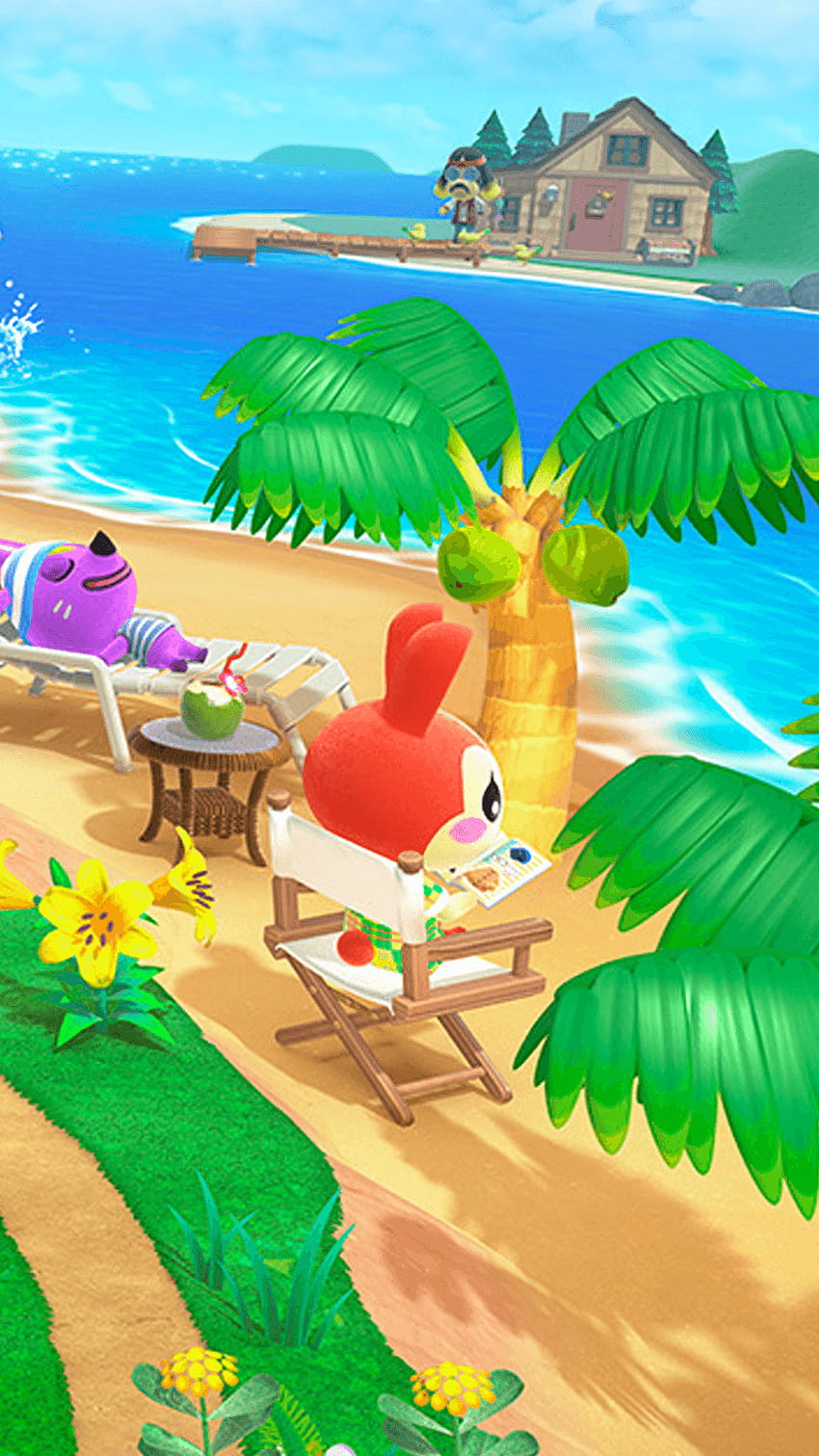หยิบโทรศัพท์ Animal Crossing New Horizons โทรศัพท์สัตว์ข้าม วอลล์เปเปอร์โทรศัพท์ HD