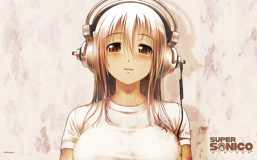 słuchawki do ekranu twojego lub mobilnego, słuchawki anime girl Tapeta HD
