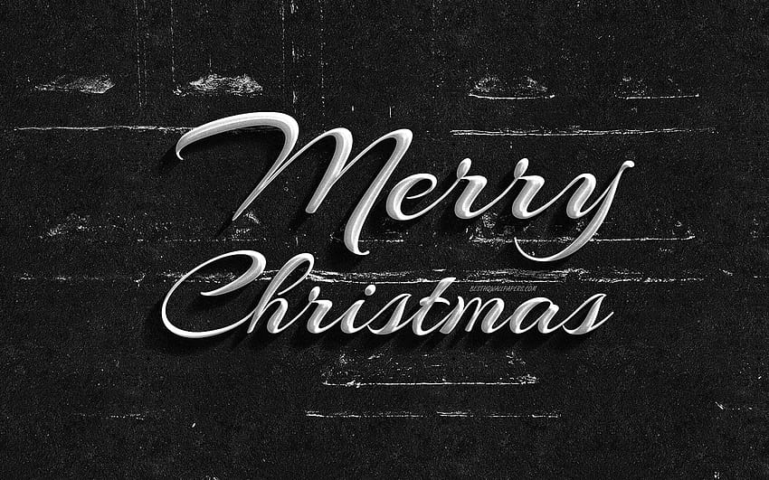 Feliz Navidad, tipografía retro, creativa, gris, decoración navideña, Feliz Navidad con resolución 1920x1200. Alta calidad, retro feliz navidad fondo de pantalla