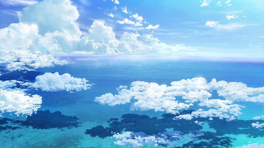 Skyscape-Himmel bewölkt Schönheit, blauer Anime-Himmel HD-Hintergrundbild