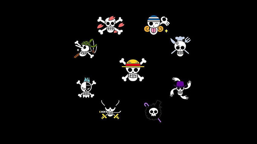 Straw Hat Pirates от Lebare, пиратско знаме със сламена шапка HD тапет