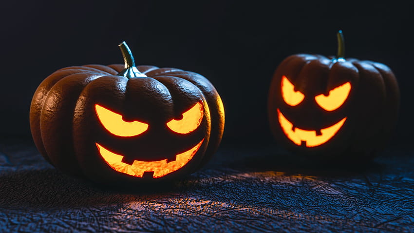 2048x1152 pumpkin, halloween, mask ultrawide monitor backgrounds, halloween ultrawide HD wallpaper