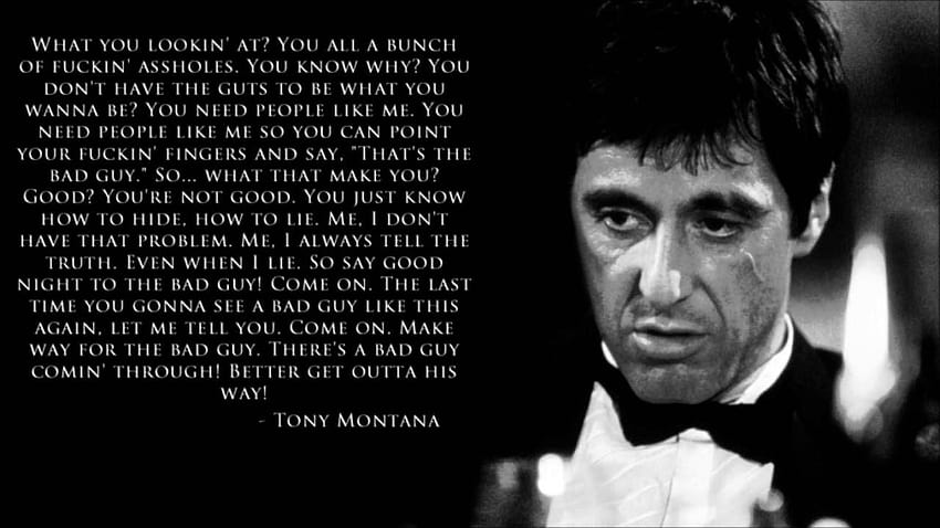 Tony Montana Scarface Quotes Scarface Quotes HD wallpaper