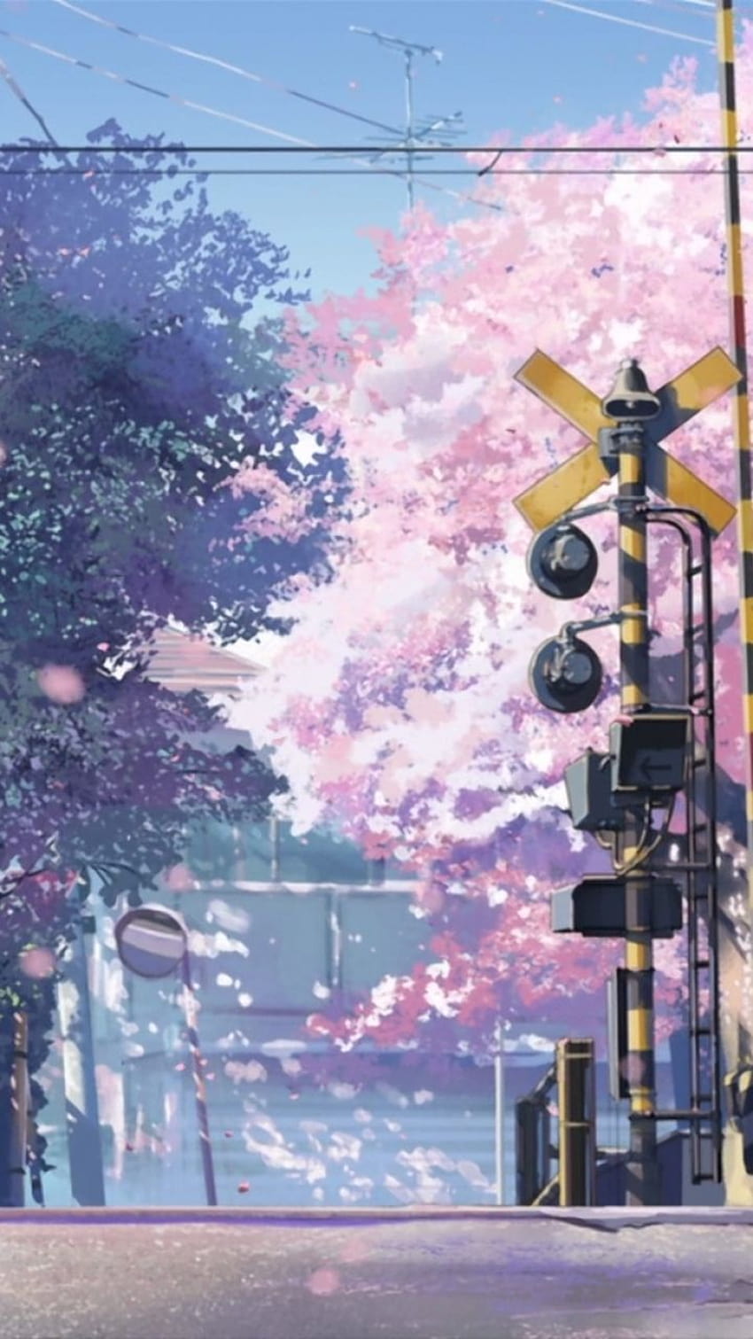Anime 5 Zentimeter pro Sekunde Makoto Shinkai Mobile, Anime-Straßentelefon HD-Handy-Hintergrundbild