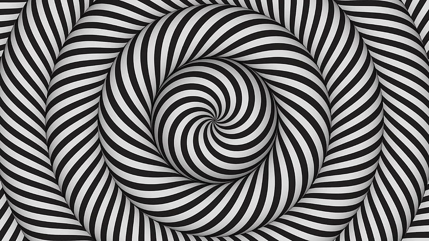 latar belakang hipnotis dengan lingkaran konsentris hitam dan putih di, latar belakang Wallpaper HD