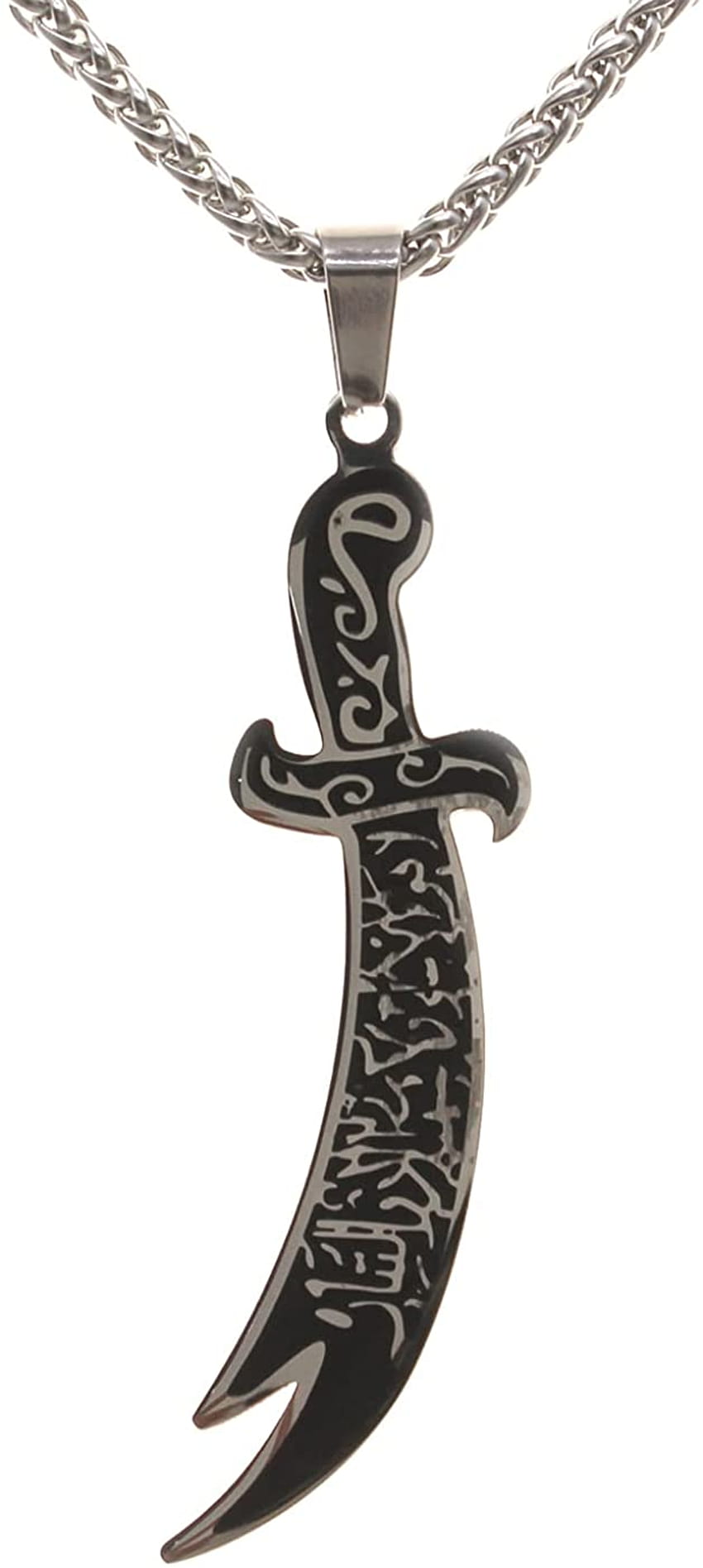 Grawerowane srebro PT Imam Ali miecz Zulfikar Zulfiqar naszyjnik islamski Islam muzułmański prezent Tapeta na telefon HD