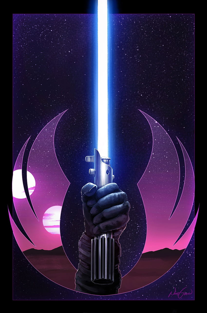 ArtStation, Luke Skywalker mit seinem Lichtschwert HD-Handy-Hintergrundbild