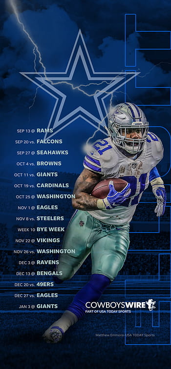 Dallas Cowboys 2023 schedule wallpapers for phones - six designs