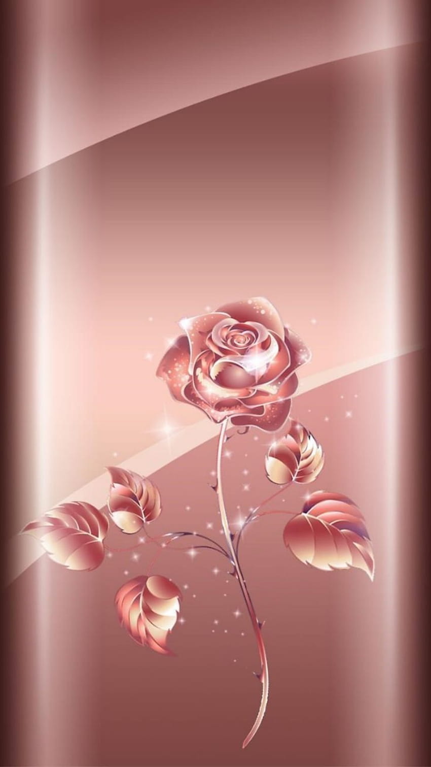 Rose Gold Rose… By Artist Unknown… Rose Gold Rose… By Artist, gold roses cartoon HD phone wallpaper
