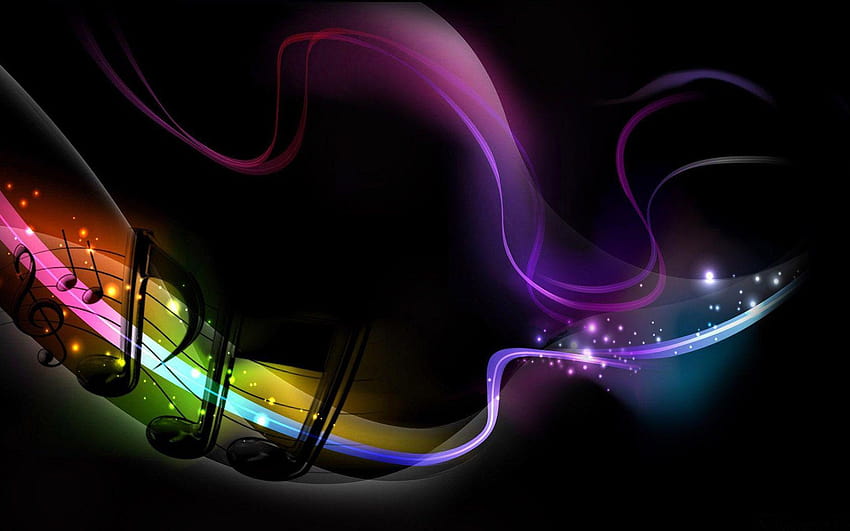 цветна треска цвят на музика и фонове, музикален знак цветен фон HD тапет