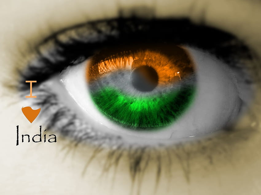 Mangel an gesunder Ernährung in Indien ist ein echter Zustand, der die indische Flagge auf den Augen hat HD-Hintergrundbild