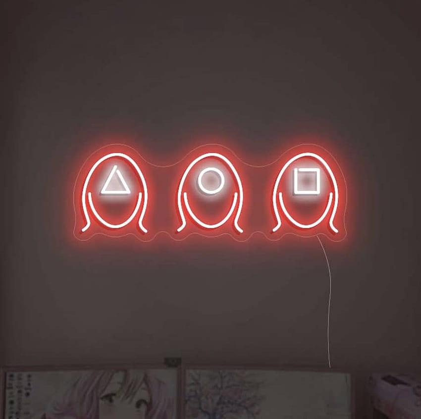 squid game guard neon HD wallpaper