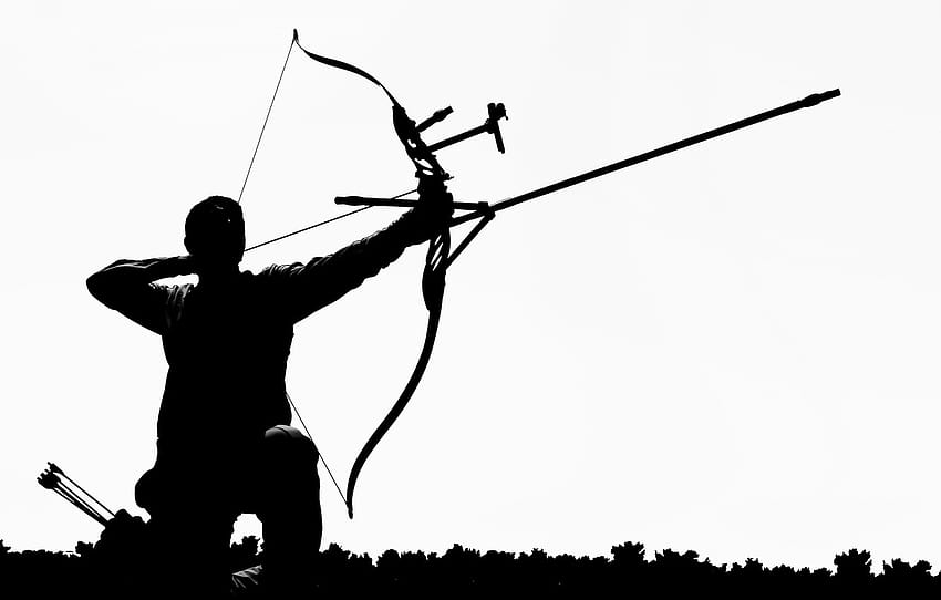 silhouette, flèche, dard, section разное, silhouette d'archer Fond d'écran HD