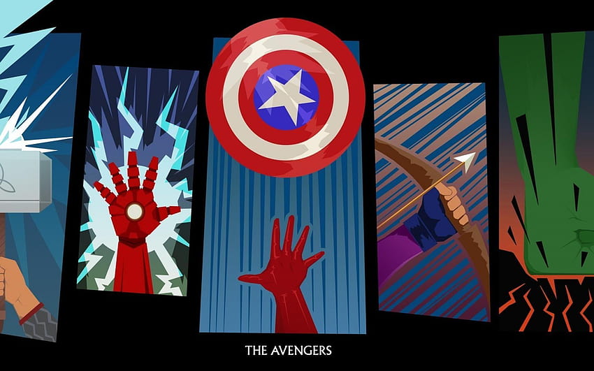 Grafika Avengers Hawkeye łuk, mjolnir Tapeta HD