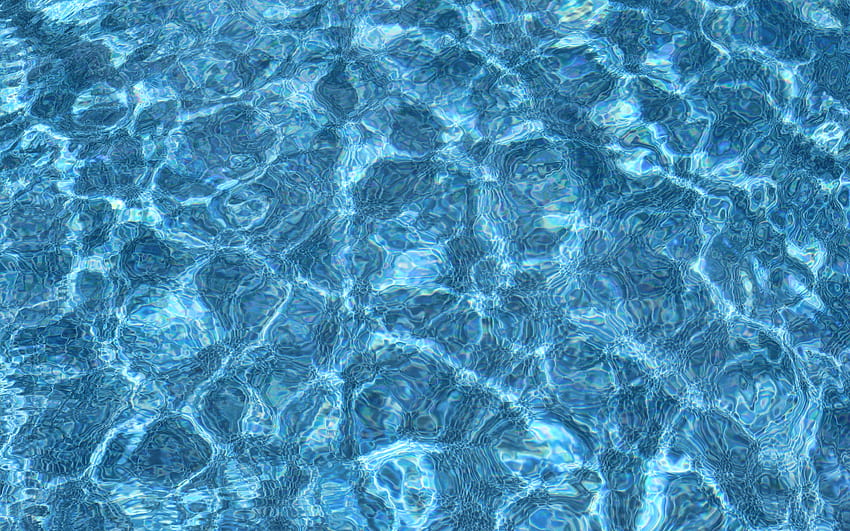 niebieska tekstura wody, fale niebieskie tło, tekstura fal wody, widok z góry na basen, tekstura morza o rozdzielczości 2880x1800. Wysoka jakość, tekstura wody w basenie Tapeta HD