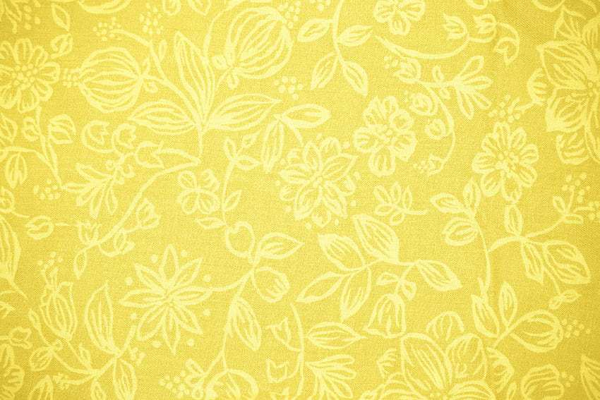 黄色の花柄、明るい黄色のパターン 高画質の壁紙
