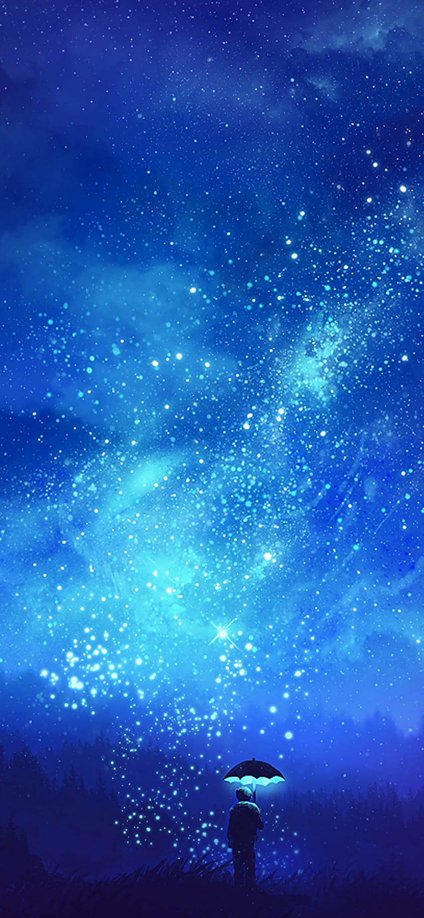 Night Sky Stars Scenery Anime, night sky anime portrait HD phone ...