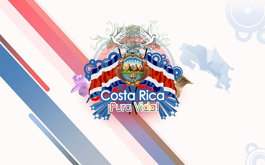 Costa-Rica-Flagge HD-Hintergrundbild