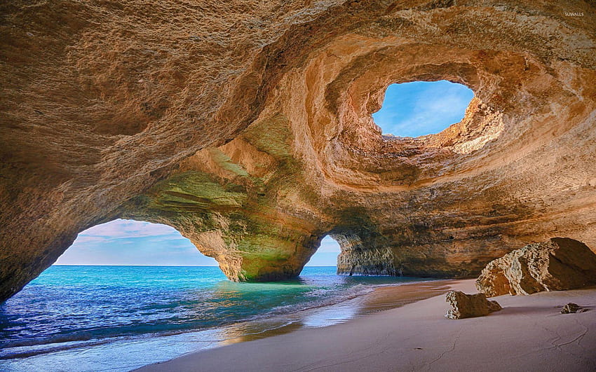 Cavernas do Algarve, Portugal papel de parede HD