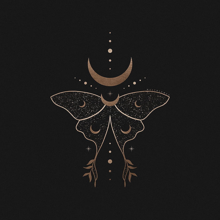 ประกอบ Cosmic Luna Moth โดย Mel Volkman วอลล์เปเปอร์โทรศัพท์ HD