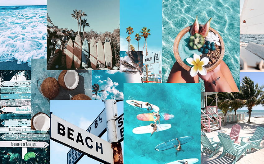 Aesthetic Collage Beachy, laptop suasana musim panas Wallpaper HD