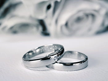 silver wedding rings background