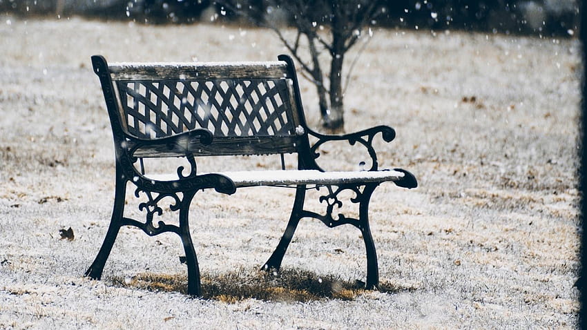 1126537 sitting, snow, winter, table, wood, chair, bench, spring, season, furniture, human positions HD wallpaper