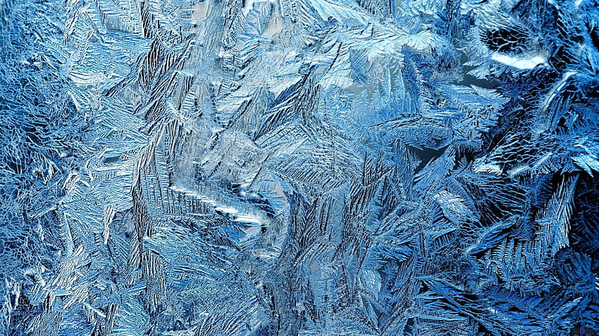 Frost patterns on glass HD wallpaper