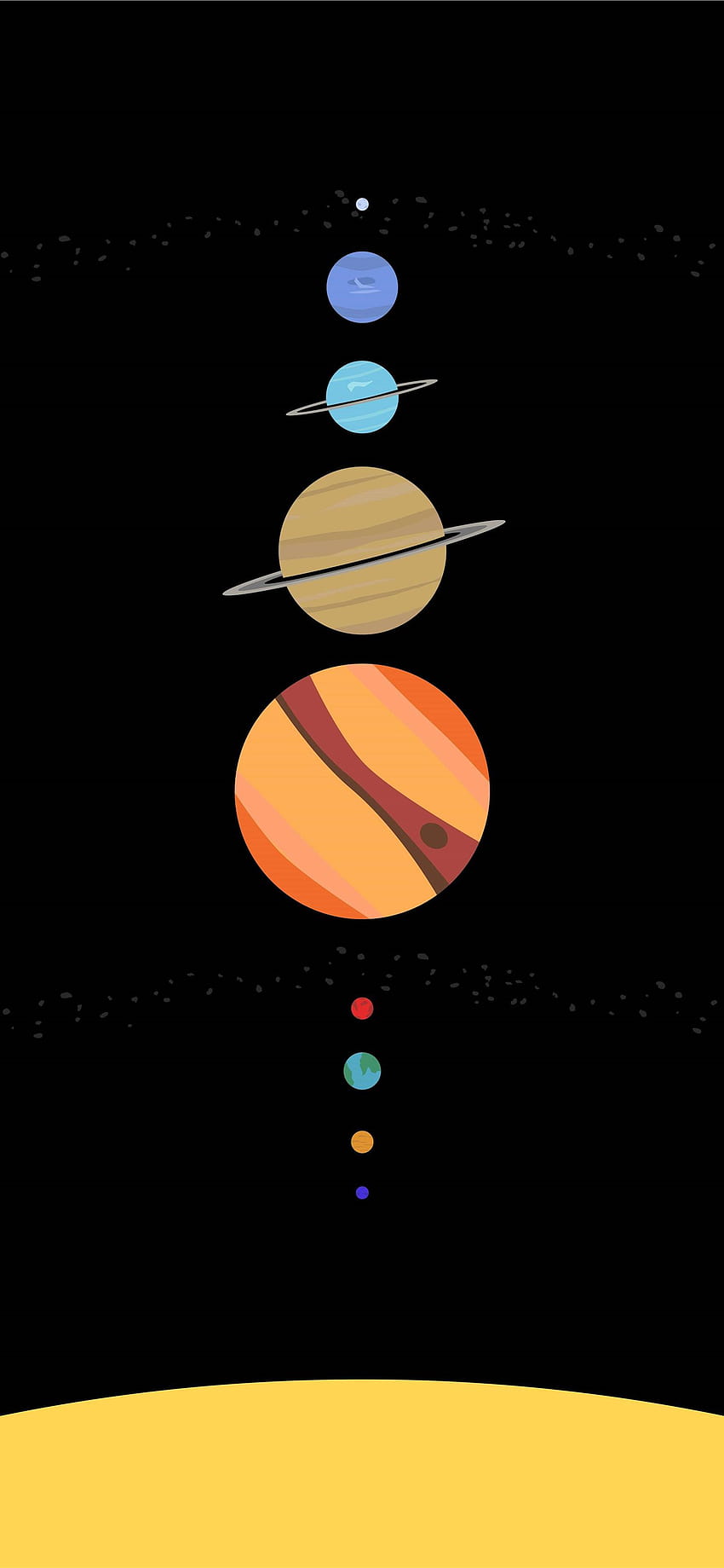 Solar System Minimalist Space iPhone, minimal solar system ipad HD phone wallpaper