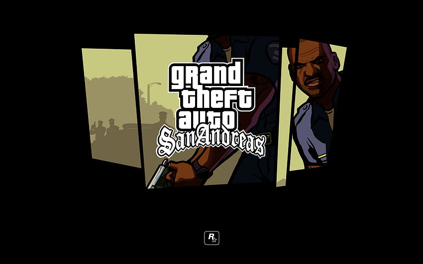 Obras de arte de GTA San Andreas y logotipo de gta san andreas fondo de pantalla