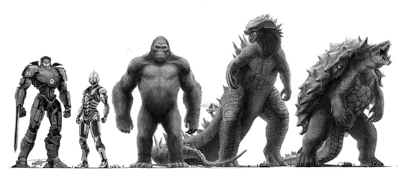 Gipsy Danger, Ultraman, King Kong, Godzilla & Gamera by Eatalllot HD wallpaper