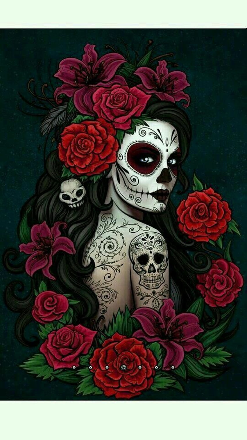 Day Of The Dead Girl posted by Sarah Anderson, skulls women HD phone wallpaper