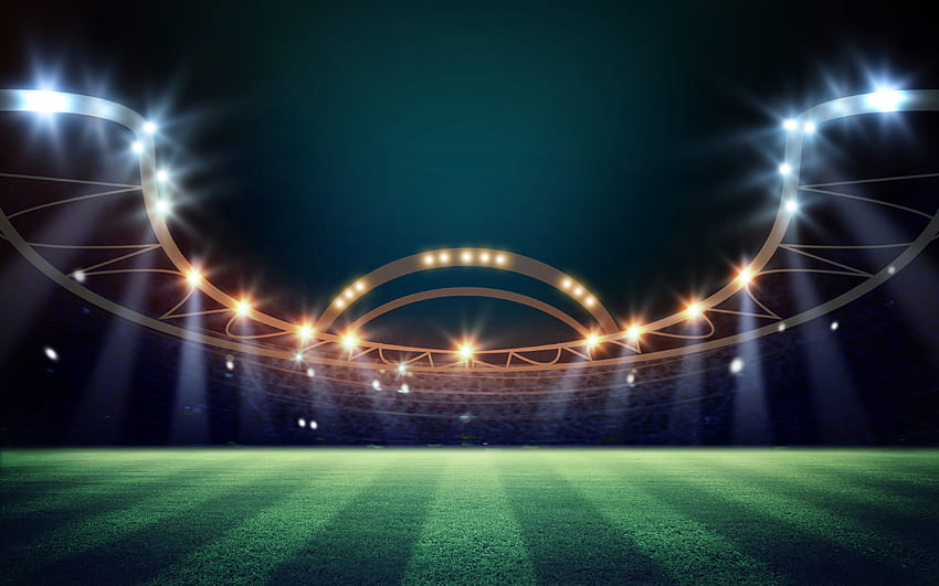 Rays of light Footbal athletic Stadium Lawn 3840x2400, stadium light HD wallpaper